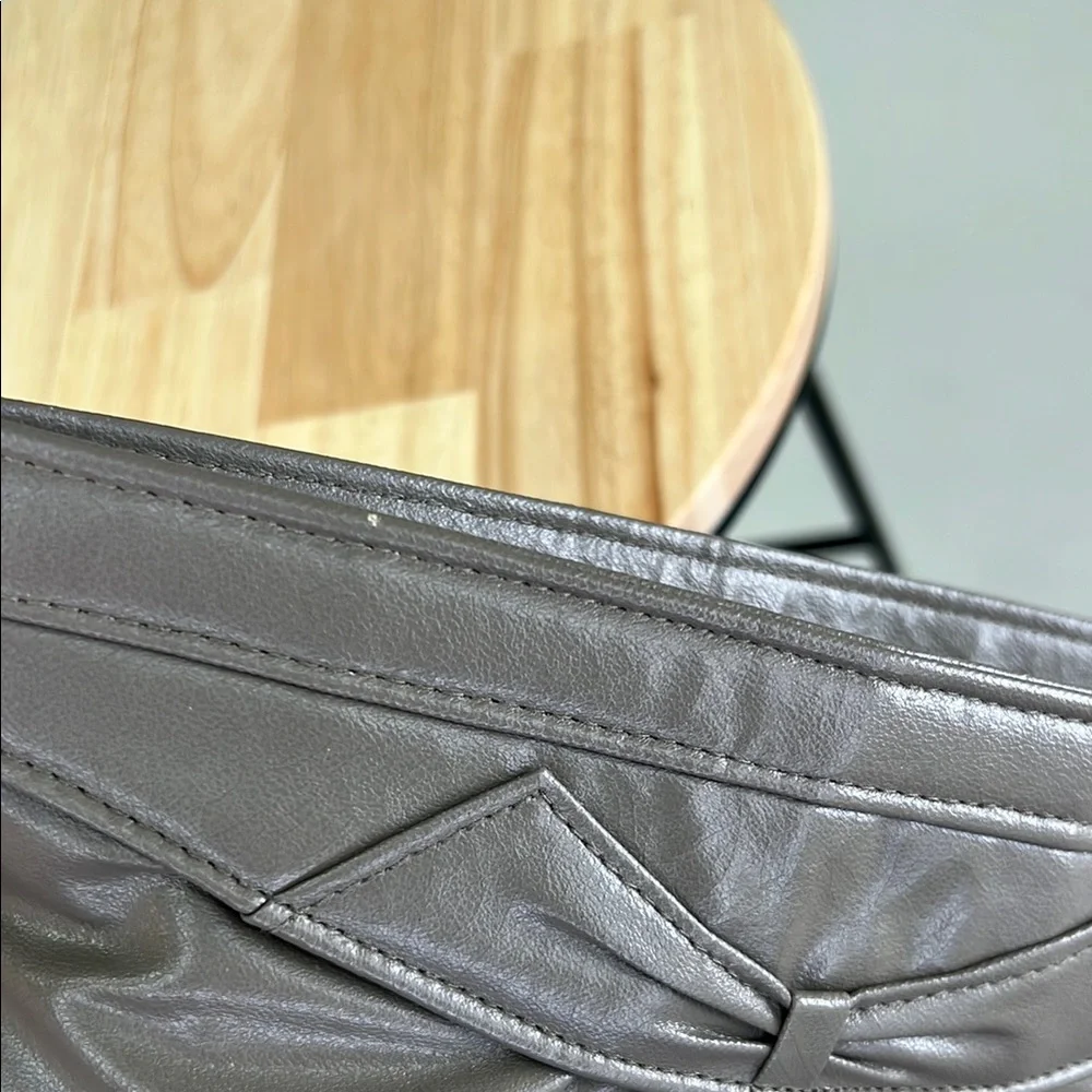80s Dressy Clutch / Purse / Evening Bag with Zipper Taupe Brown Grey